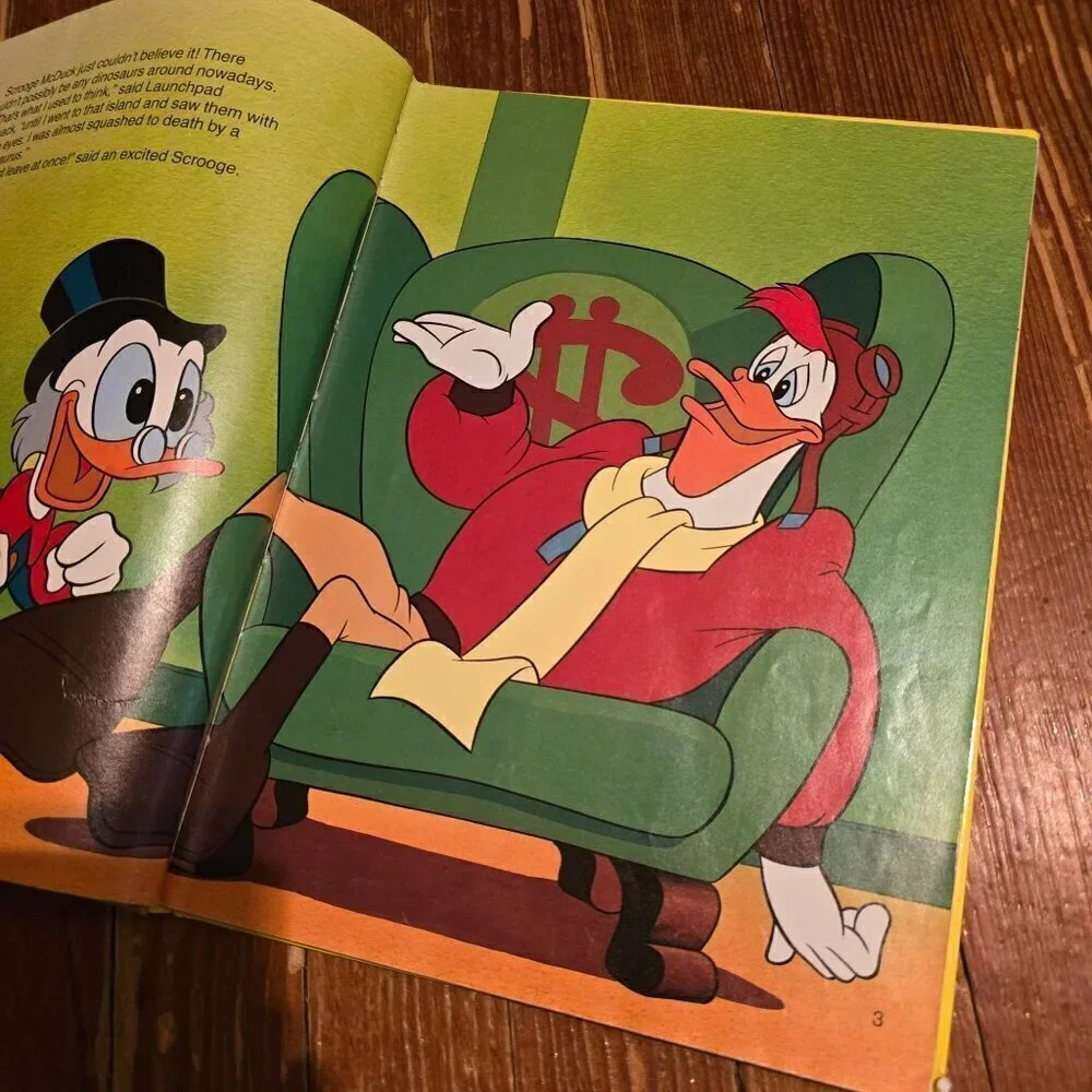 Vintage Disney Duck Tales Dinosaur Ducks and Jungle Duck Children's Book